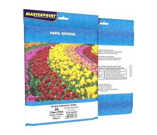 Filme Adesivo Vinil Branco Glossy 135g/m² A4 10X1