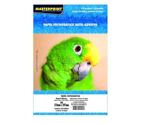 Papel Fotográfico A4 Glossy Adesivo 115g 20X1